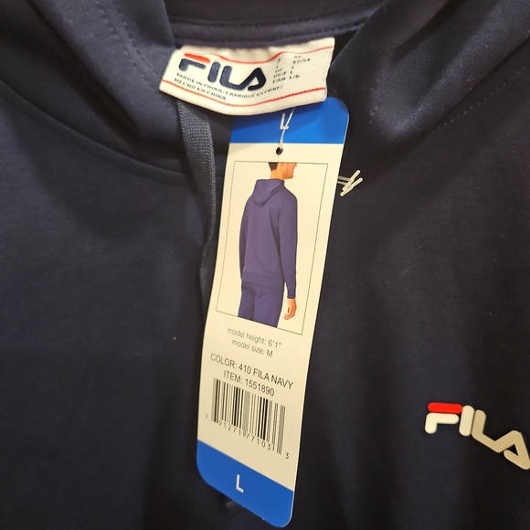 Fila Men's Deep Blue Pullover Hoodie - Picture 2 of 4